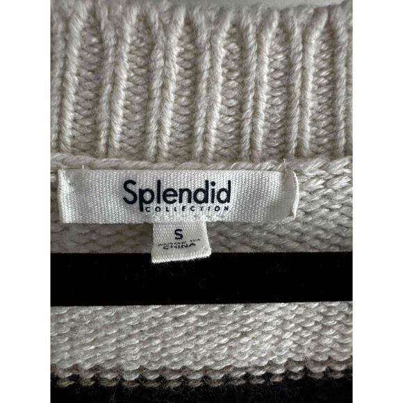 Splendid Womens Knitted Cardigan Size Small Black Striped Long Sleeve - Picture 3 of 5